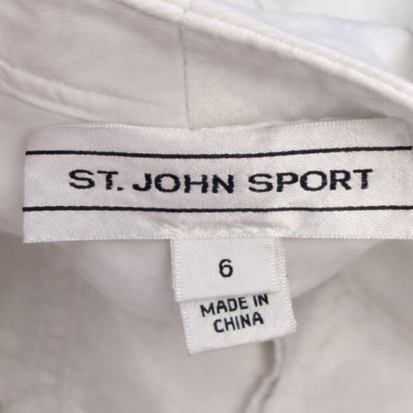 St. John Sport Women’s Vintage White Straight Leg Gold Accents Pants Size 6 - Picture 3 of 10